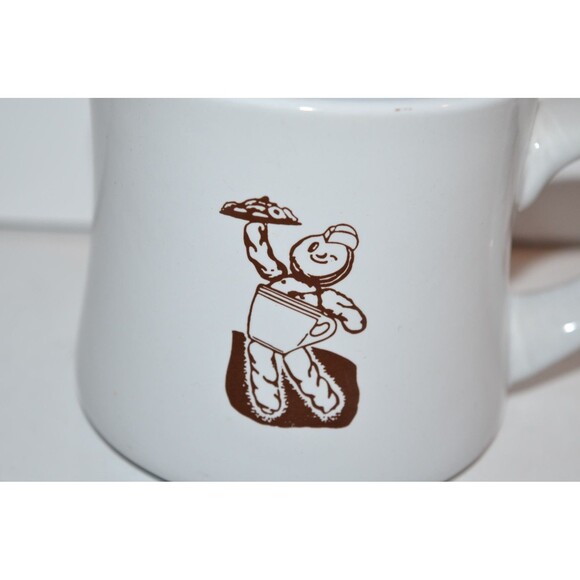 Vtg Dunkin Donuts Diner Heavy Coffee Mug 60s Cursive Logo Anthropomorphic cup - Picture 3 of 5
